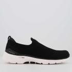 Tênis Skechers Go Walk 6 Vibrant Feminino Preto e Branco