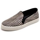 Tenis Slip Iate Feminino Couro Estampa de Zebra Casual Conforto Calce Facil Forrado Super Macio