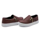 Tênis Slip On Basico Liso Yoyo Store Zíper Lateral com Sola Reta Confortavel