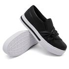 Tênis Slip On Casual Dk Shoes com Detalhe em Laço e Sola Borracha com Listra