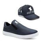 Tênis Slip On Casual Polo Masculino Solado Tr Confort + Boné