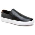 Tênis Slip On Casual Sapatênis Couro Antiderrapante Confortável Masculino