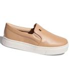 Tênis Slip On Couro Nude Sola Baixa Santa Lola