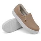 Tênis Slip On Dk Shoes com Ziper Lateral Detalhe em Costura e Sola com Listra