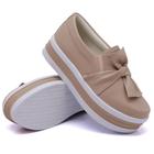 Tênis Slip On Feminino Laço Frontal Sola Borracha Robusta Leve Top Mulher Casual