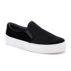 Tênis Slip On Flatform Feminino Veludo Dia a Dia Leve