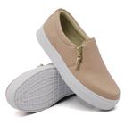 Tênis Slip On Moda Casual Fashion Feminino com Zíper Lateral Sola Leve Dia a Dia