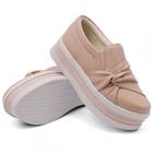 Tênis Slip On Moda Fashion Casual Feminino Nó Frontal Sola Reta Alta Mulher Elegante