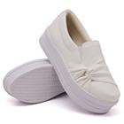 Tênis Slip On Moda Fashion Casual Feminino Nó Frontal Sola Reta Alta Mulher Elegante