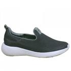 Tênis slip on salto baixo feminino tecido monograma usaflex