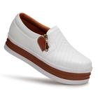 Tênis Slip On Sapatenis Feminino Zìper Sola Plataforma Flat Leve Moda Casual Mulher Fashion Dia Dia