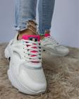 Tênis Sneaker Branco E Pink Neon Feminino - Legut