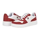 Tênis Tommy Hilfiger Twigye feminino branco/vermelho tamanho 9