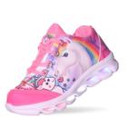 Tenis unicornio de led luz pink infantil feminino