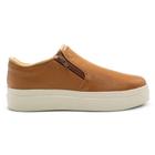 Tênis Usaflex Feminino Slip On Em Couro Plataforma Zíper Casual AL1003