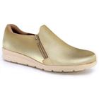 Tênis Usaflex Slip On Metalizado Ouro