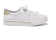 Tênis Via Marte Branco com Detalhe em Dourado