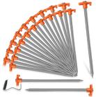 Tent Stakes Nexboraque, pacote com 20, 25 cm, galvanizado, não enferrujado, laranja