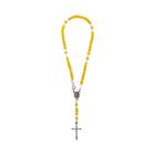 Terço Miçanga Amarelo com Fecho Nossa Senhora das Graças Pequeno 3mm