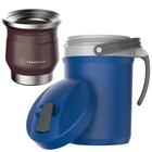 Terere Cuia Térmica Bronze Jarra Fliptop 2,5 L Azul Termolar