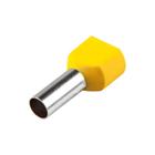 Terminal Ilhos Tubular Duplo 2x6mm Amarelo Pré-Isolado 100un