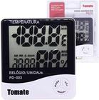 Termo Higrômetro Digital Medidor Umidade Temperatura Relógio Digital Tomate PD-003