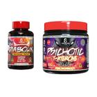 Termogênico diabolik 60 caps + pré treino psichotic t-xterone 245g demons lab