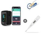 Termometro G tech com Oximetro Digital Bluetooth de pulso para dedo com capa Saturação de Oxigênio Original Premium - Fingertip