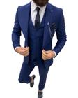 Terno Oxford Slim Masculino Social Azul Marinho - Paleto+Calça Terra Forte Ternos