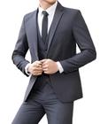 Terno Slim Masculino Executivo (Paletó + Colete + Calça) Preto - Royale Moda Social