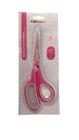 Tesoura Comfort Estampada Circulo 21cm Rosa 30