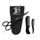 Tesoura de barba e bigode BROSTACHE para homens com 2 pentes e bolsa