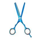 Tesoura de Cabelo Kasho F Navalha Titânio Azul Desfiar 5,5