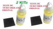 Testador e Pedra De Toque P + Reagente 18 kilates 30ml 2 KIt sendo 2 vidros 30 ml e 2 Pedras 4 x 4 Cm