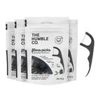 The Humble Co. Floss Picks (200 Count) Escolhas de fio dental natural sustentáveis, baseadas em plantas e eco-friendly para higiene dental, cuidados bucais e gum health, cruelty free (carvão, fio duplo)