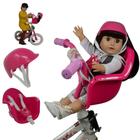 The New York Doll Collection Doll Bike Seat Carrier for Baby Dolls &amp American Girl Dolls with Doll Helmet. Sem ferramentas necessárias bicicleta &amp scooters acessórios de assento para bonecas, rosa