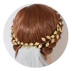 Tiara Arranjo Enfeite Cabelo Noiva Dourado Prata Folha Grega