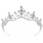 Tiara Coroa Cabelo Noiva Debutante Strass Luxo Princesa