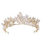 Tiara de casamento Wokex Crystal Pearl Butterfly Flower Crown