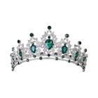 Tiara de Noiva com Cristais Prateados - Coroa de Casamento com Véu