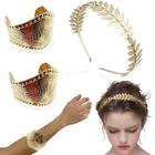 Tiara Deusa Grega Com 2 Braceletes Noiva Afrodite Coroa Fantasia Carnaval Halloween Festa Aniversário Acessório Comemoração