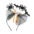 Tiara Halloween Infantil Adornada Com Mini Morcegos E Laço Em Tule