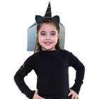 Tiara Unicórnio Infantil Preto Com Véu de Halloween