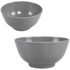 Tigela Bowl 700ml Pote Cinza em Melamina Redonda Sobremesas