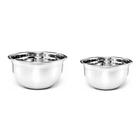 Tigela Bowl Aço Inox Escovado e Borda Polida Kit 5L e 3L - GOURMET MIX