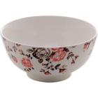 Tigela Bowl de Porcelana, Branco/Vermelho/Preto, 13x7cm Lyor