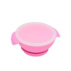 Tigela de Silicone com base de Sucção e tampa Pink - Oxford