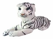 Tigre De Bengala Branco Pelúcia Deitada Cabeça Durinha 45Cms - Tuka Toy