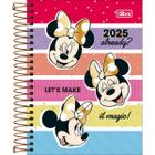 Tilibra - Agenda Espiral Diária 11,7 x 16,4 cm Minnie 2025 - Três Minnie Lets make it magic