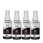 Tinta 673 eps0n kit com 44 garrafas preta para l800, l805, l850, l810, l1800